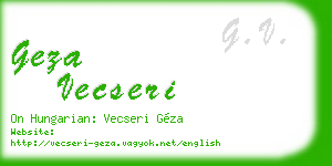 geza vecseri business card
