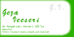 geza vecseri business card